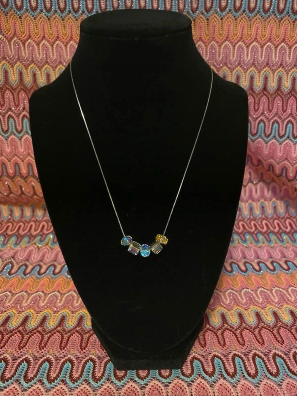 Delicate Multicolor Crystal Bead Necklace - Women's Jewelry
